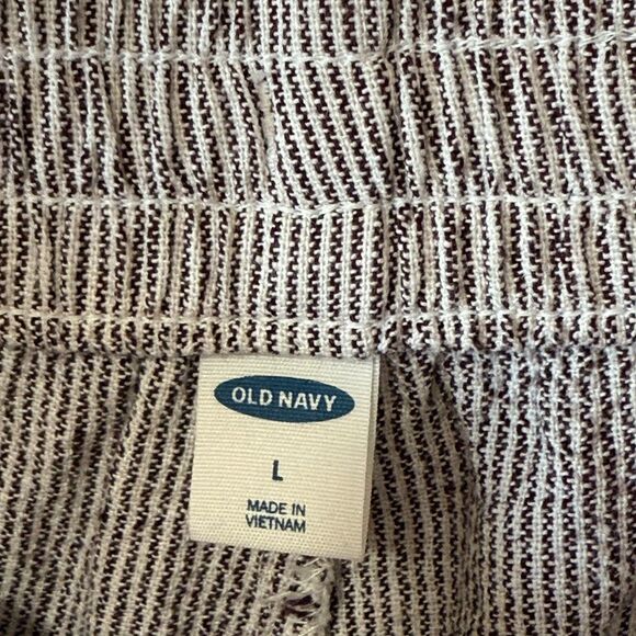 Old Navy Linen Blend Pinstripe Cargo Pants size Large Beachy Resort Wear - Picture 3 of 16